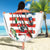 American Flag Fishing Beach Blanket with Fishing Rods and Lures Watercolor Style Design - Wonder Print Shop