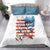 American Flag Fishing Bedding Set with Fishing Rods and Lures Watercolor Style Design - Wonder Print Shop
