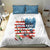 American Flag Fishing Bedding Set with Fishing Rods and Lures Watercolor Style Design - Wonder Print Shop