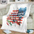 American Flag Fishing Blanket with Fishing Rods and Lures Watercolor Style Design - Wonder Print Shop