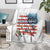 American Flag Fishing Blanket with Fishing Rods and Lures Watercolor Style Design - Wonder Print Shop