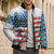American Flag Fishing Bomber Puffer Jacket with Fishing Rods and Lures Watercolor Style Design - Wonder Print Shop