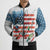 American Flag Fishing Bomber Puffer Jacket with Fishing Rods and Lures Watercolor Style Design - Wonder Print Shop