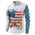 American Flag Fishing Button Sweatshirt with Fishing Rods and Lures Watercolor Style Design - Wonder Print Shop
