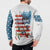 American Flag Fishing Button Sweatshirt with Fishing Rods and Lures Watercolor Style Design - Wonder Print Shop