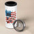 American Flag Fishing 4 in 1 Can Cooler Tumbler with Fishing Rods and Lures Watercolor Style Design - Wonder Print Shop