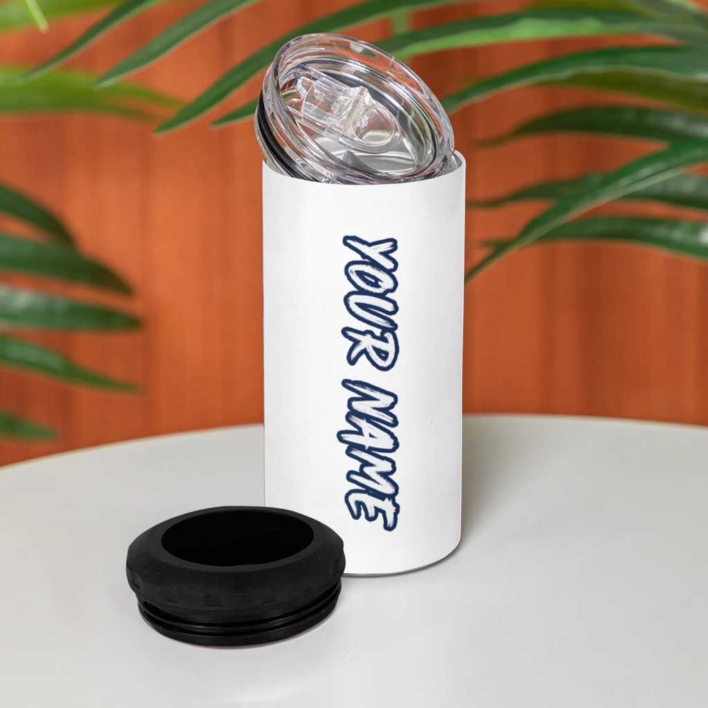 American Flag Fishing 4 in 1 Can Cooler Tumbler with Fishing Rods and Lures Watercolor Style Design - Wonder Print Shop