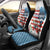 American Flag Fishing Car Seat Cover with Fishing Rods and Lures Watercolor Style Design - Wonder Print Shop