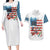American Flag Fishing Couples Matching Long Sleeve Bodycon Dress and Hawaiian Shirt with Fishing Rods and Lures Watercolor Style Design - Wonder Print Shop