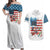 American Flag Fishing Couples Matching Off Shoulder Maxi Dress and Hawaiian Shirt with Fishing Rods and Lures Watercolor Style Design - Wonder Print Shop