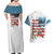 American Flag Fishing Couples Matching Off Shoulder Maxi Dress and Hawaiian Shirt with Fishing Rods and Lures Watercolor Style Design - Wonder Print Shop