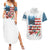 American Flag Fishing Couples Matching Summer Maxi Dress and Hawaiian Shirt with Fishing Rods and Lures Watercolor Style Design - Wonder Print Shop