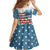 American Flag Fishing Family Matching Off Shoulder Short Dress and Hawaiian Shirt with Fishing Rods and Lures Watercolor Style Design - Wonder Print Shop