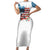 American Flag Fishing Family Matching Short Sleeve Bodycon Dress and Hawaiian Shirt with Fishing Rods and Lures Watercolor Style Design - Wonder Print Shop