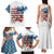 American Flag Fishing Family Matching Tank Maxi Dress and Hawaiian Shirt with Fishing Rods and Lures Watercolor Style Design - Wonder Print Shop