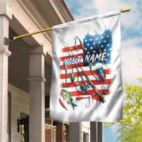 American Flag Fishing Garden Flag with Fishing Rods and Lures Watercolor Style Design - Wonder Print Shop