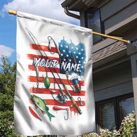 American Flag Fishing Garden Flag with Fishing Rods and Lures Watercolor Style Design - Wonder Print Shop