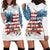 American Flag Fishing Hoodie Dress with Fishing Rods and Lures Watercolor Style Design - Wonder Print Shop