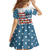 American Flag Fishing Kid Short Sleeve Dress with Fishing Rods and Lures Watercolor Style Design - Wonder Print Shop