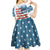 American Flag Fishing Kid Short Sleeve Dress with Fishing Rods and Lures Watercolor Style Design - Wonder Print Shop