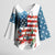 American Flag Fishing Kimono Sleeve Blouse with Fishing Rods and Lures Watercolor Style Design - Wonder Print Shop