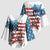 American Flag Fishing Kimono Sleeve Blouse with Fishing Rods and Lures Watercolor Style Design - Wonder Print Shop