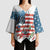 American Flag Fishing Kimono Sleeve Blouse with Fishing Rods and Lures Watercolor Style Design - Wonder Print Shop