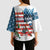 American Flag Fishing Kimono Sleeve Blouse with Fishing Rods and Lures Watercolor Style Design - Wonder Print Shop