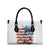 American Flag Fishing Leather Bag with Fishing Rods and Lures Watercolor Style Design - Wonder Print Shop