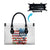 American Flag Fishing Leather Bag with Fishing Rods and Lures Watercolor Style Design - Wonder Print Shop