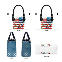 American Flag Fishing Leather Bag with Fishing Rods and Lures Watercolor Style Design - Wonder Print Shop