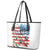 American Flag Fishing Leather Tote Bag with Fishing Rods and Lures Watercolor Style Design - Wonder Print Shop