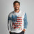 American Flag Fishing Long Sleeve Polo Shirt with Fishing Rods and Lures Watercolor Style Design - Wonder Print Shop
