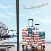 American Flag Fishing Luggage Cover with Fishing Rods and Lures Watercolor Style Design - Wonder Print Shop