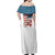 American Flag Fishing Off Shoulder Maxi Dress with Fishing Rods and Lures Watercolor Style Design - Wonder Print Shop