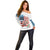 American Flag Fishing Off Shoulder Sweater with Fishing Rods and Lures Watercolor Style Design - Wonder Print Shop