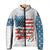 American Flag Fishing Padded Jacket with Fishing Rods and Lures Watercolor Style Design - Wonder Print Shop