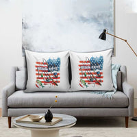 American Flag Fishing Pillow Cover with Fishing Rods and Lures Watercolor Style Design - Wonder Print Shop