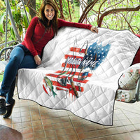 American Flag Fishing Quilt with Fishing Rods and Lures Watercolor Style Design - Wonder Print Shop