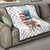 American Flag Fishing Quilt with Fishing Rods and Lures Watercolor Style Design - Wonder Print Shop