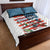 American Flag Fishing Quilt Bed Set with Fishing Rods and Lures Watercolor Style Design - Wonder Print Shop