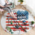 American Flag Fishing Round Carpet with Fishing Rods and Lures Watercolor Style Design - Wonder Print Shop