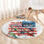 American Flag Fishing Round Carpet with Fishing Rods and Lures Watercolor Style Design - Wonder Print Shop