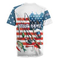 American Flag Fishing Rugby Jersey with Fishing Rods and Lures Watercolor Style Design - Wonder Print Shop