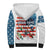 American Flag Fishing Sherpa Hoodie with Fishing Rods and Lures Watercolor Style Design - Wonder Print Shop
