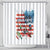 American Flag Fishing Shower Curtain with Fishing Rods and Lures Watercolor Style Design - Wonder Print Shop