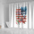 American Flag Fishing Shower Curtain with Fishing Rods and Lures Watercolor Style Design - Wonder Print Shop
