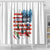 American Flag Fishing Shower Curtain with Fishing Rods and Lures Watercolor Style Design - Wonder Print Shop