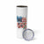 American Flag Fishing Skinny Tumbler with Fishing Rods and Lures Watercolor Style Design - Wonder Print Shop