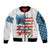 American Flag Fishing Sleeve Zip Bomber Jacket with Fishing Rods and Lures Watercolor Style Design - Wonder Print Shop